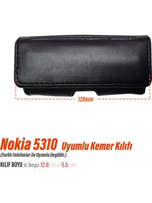 Nokia 5310 Kılıfı Tuşlu Telefon Kemer Kılıf Bel Çanta