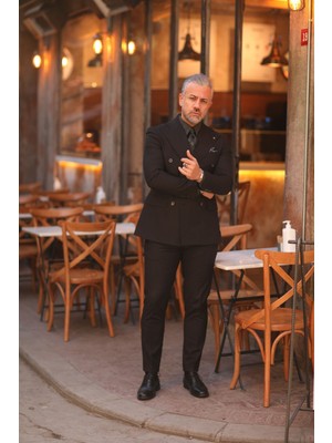 Kruvaze Takım Elbise - Slim Fit