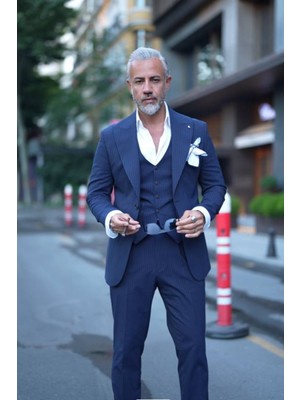 Yünlü Yelekli Premium Takım Elbise