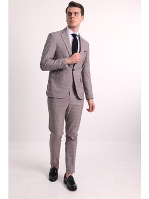 Fc Plus BORDO YELEKLİ ERKEK TAKIM ELBİSE - SLIM FIT