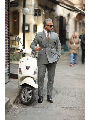 Kruvaze Takım Elbise - Slim Fit