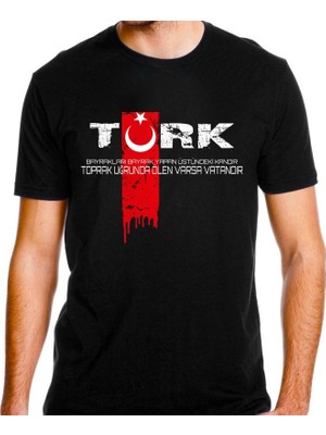 Alfa Türk Bayrak Baskılı Tişört