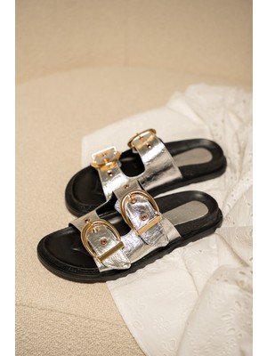 Craft Kadın Gold Toka Detaylı Terlik