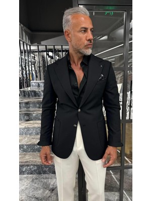 Yarım Astar Mono Yaka Yünlü Ceket