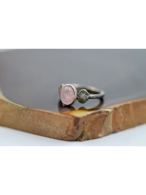 Pembe Kuvars (Aşk Taşı )Gümüş Yüzük