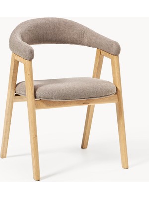 Nik Kollu Sandalye - 35.000 Martindale Kumaş, Yağlı Meşe Gövde, Ergonomik Tasarım