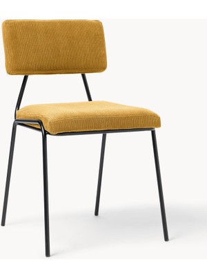 Mats Kadife Görünümlü Cord Kumaş Sandalye Seti – 2’li Modern ve Rahat Tasarım