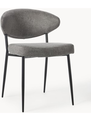 Adele Döşemeli Sandalye Seti (2 Adet) - Minimalist Tasarım, 25.000 Martindale, Metal Ayaklı
