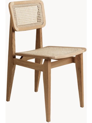 C-Chair Meşe Sandalye - Viyana Hasırı Detaylı, Lake Kaplama