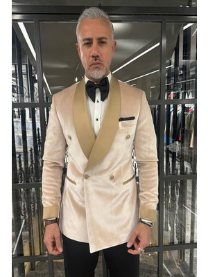  Kol Katlamalı Kruvaze Damatlık Takım Elbise