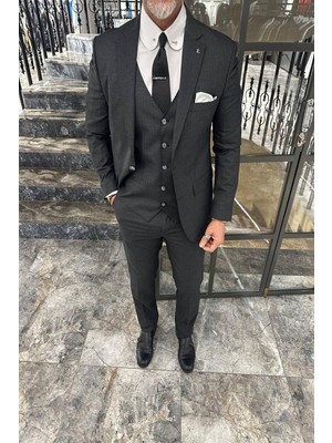 Mono Yaka Yelekli Takım Elbise