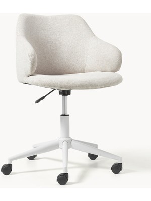 Einara Döşemeli Ofis Sandalyesi: Yüksekliği Ayarlanabilir, Açık Gri
