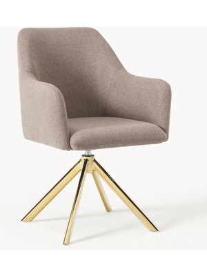 Isla 360° Döner Kollu Sandalye – Gümüş Metal Ayaklı, Konforlu ve Modern Tasarım