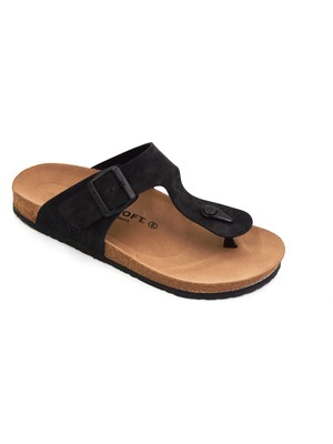 Fly Soft Mıkanos S903 Poli Hafif Taban Tokalı Erkek Terlik Siyah