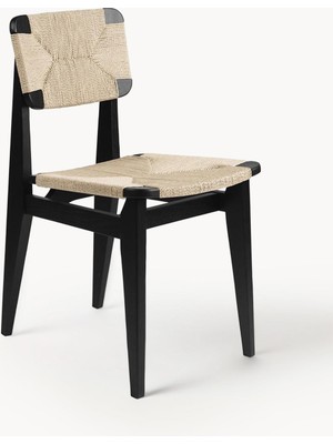 C-Chair Ceviz Sandalye - El Örgüsü Oturaklı, Klasik Tasarım