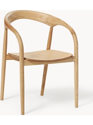 Camille Kollu Ahşap Sandalye – Siyah Dişbudak, Minimalist ve Zamansız Tasarım