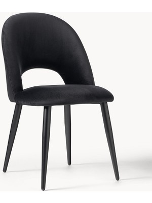 Rachel Kadife Sandalye – Retro Stil, 50.000 Martindale, Metal Ayaklı, Konforlu