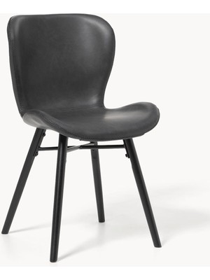 Batilda Suni Deri Döşemeli Sandalyeler 2'li Set