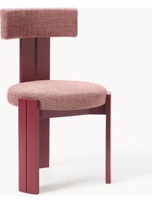 Katya Ahşap Sandalye - Bouclé Döşemeli, Üç Ayaklı, Modern Tasarım