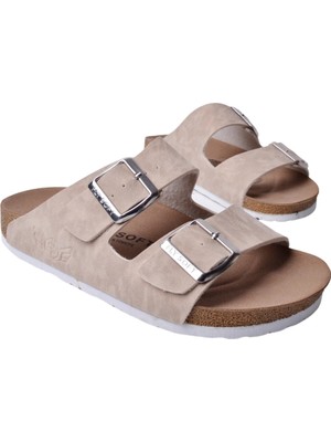 Kindep Fly Soft Çift Toka S902 Uniseks Terlik Bej