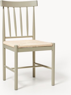 El Yapımı Eton Kayın Sandalyeler 2'li Set – Vernikli Ahşap & Hasır Örgü