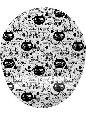 Hamiki Kedi Desenli Bilek Destekli Mouse Pad Ergonomik Kaymaz Taban Mousepad Fare Altlığı