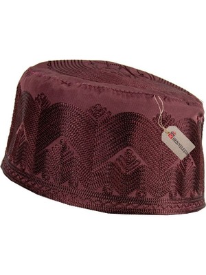 Namaz Takkesi Topbaş Hafız Işlemeli Takke - Bordo