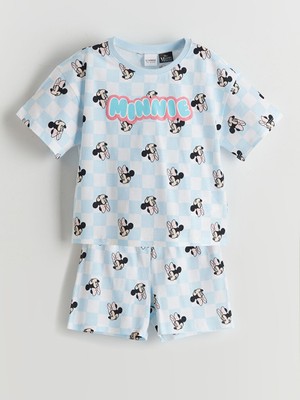 Lc Waikiki Yeni Sezon Minnie Mouse Baskili Kiz Cocuk Sortlu Pijama Takim - S5I668Z1