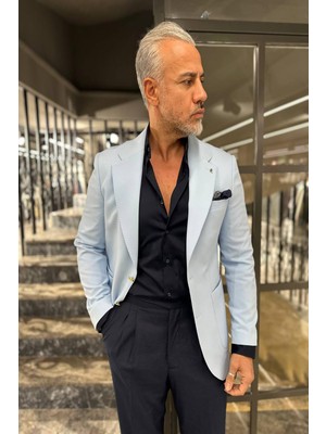 Mono Yaka Torba Cep Metal Düğmeli Ceket