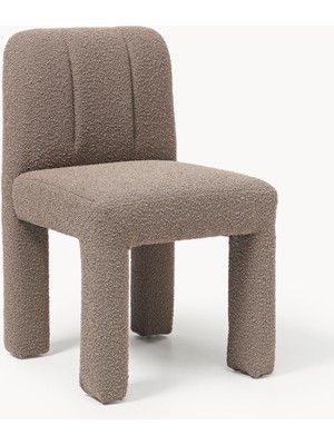 Lukas Bukle Döşemeli Sandalye – Terakota Renk, Asimetrik Ayaklı