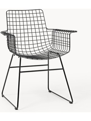 Wire Metal Kollu Sandalye – Altın Rengi, Endüstriyel Tasarım