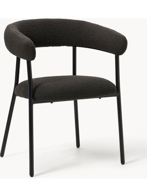 Thiago Bouclé Kumaşlı Sandalye Seti (2 Adet) – Yoğun Kullanıma Uygun Modern Konfor