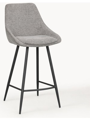 Sierra Kadife Tezgah Sandalyesi: Taupe Rengi, Siyah Ayaklı
