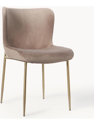 Tess Döşemeli Sandalye – Off White, 40.000 Martindale, Gümüş Renk Ayaklı