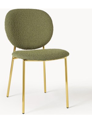 Ulrıca Bouclé Kumaş Döşemeli Sandalye Seti (2'li) – Modern Konforun Yeni Yüzü