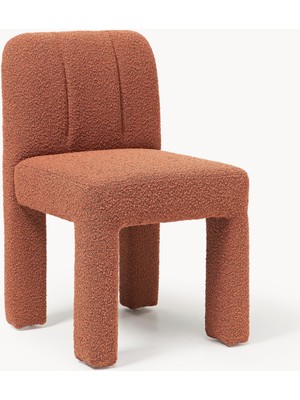 Lukas Bouclé Döşemeli Sandalye - Asimetrik Tasarım, Konforlu