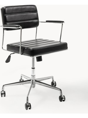 Dottore Suni Deri Ofis Sandalyesi: Ayarlanabilir, Krom Detaylı
