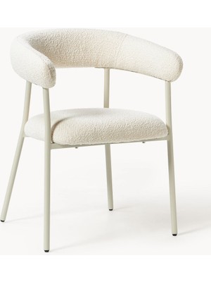 Thiago Bouclé Sandalye Seti (2 Adet) – 100.000 Martindale, Modern Metal Ayaklı