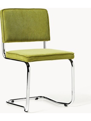 Kink Teddy Kumaş Konsol Sandalye - Nugat Rengi, 2 Adet