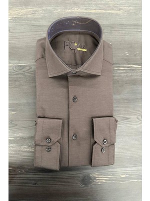 Italyan Yaka Likralı Saten Gömlek