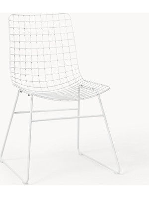 Wire Metal Sandalye: Siyah, Endüstriyel Tasarım
