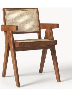 Sissi Kollu Sandalye - Ikonik Tasarım, Rattan Oturum, Fsc® Sertifikalı Meşe Gövde