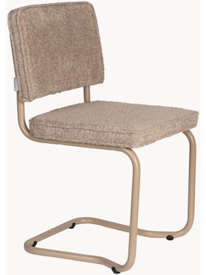 Kink Kord Kaplamalı Freischwinger Sandalye (2'li Set) – Retro Şıklık ve Üstün Konfor