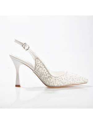 Miss Jena Kadın Havyalı Arkası Açık Stiletto