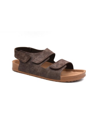 Fly Soft S963 Poli Hafif Taban Cırtlı Erkek Sandalet Kahve