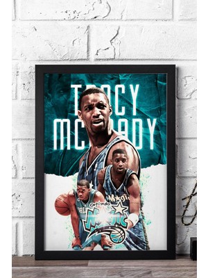Tracy Mcgrady Çerçeveli Tablo - Orlando Magic Nba Posteri Tablo