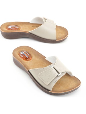 Gezer Kadın Yazlık Massage Soft Rahat Taban Tek Cırtlı Ayarlanabilir Günlük Terlik