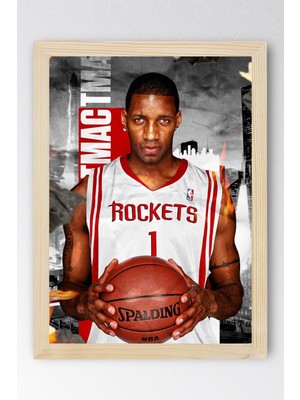 Tracy Mcgrady Çerçeveli Tablo - Houston Rockets Nba Posteri Tablo