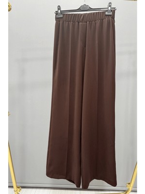 Sentez Colmar Beli Lastikli Geniş Pantolon Kahve 5580