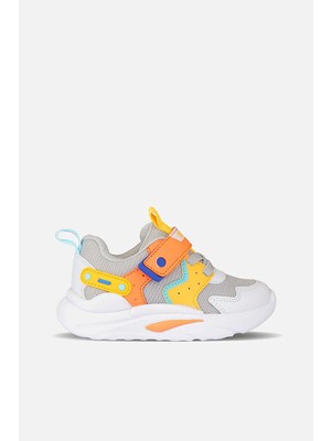 Vicco Birdy Phlon Hafif Taban Cırtlı Ortapedik Çocuk Spor Ayakkabı Gri Beyaz